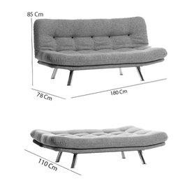 Atelier Del Sofa Misa Small Sofabed - Gris Claro